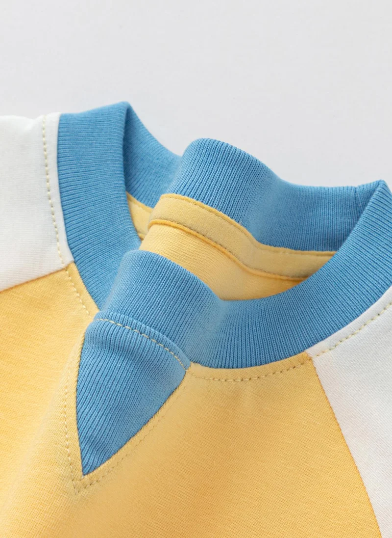 Balabala Yellow Toddler Boys Round v-neck long-sleeved T-shirt for Men | Best Price UAE